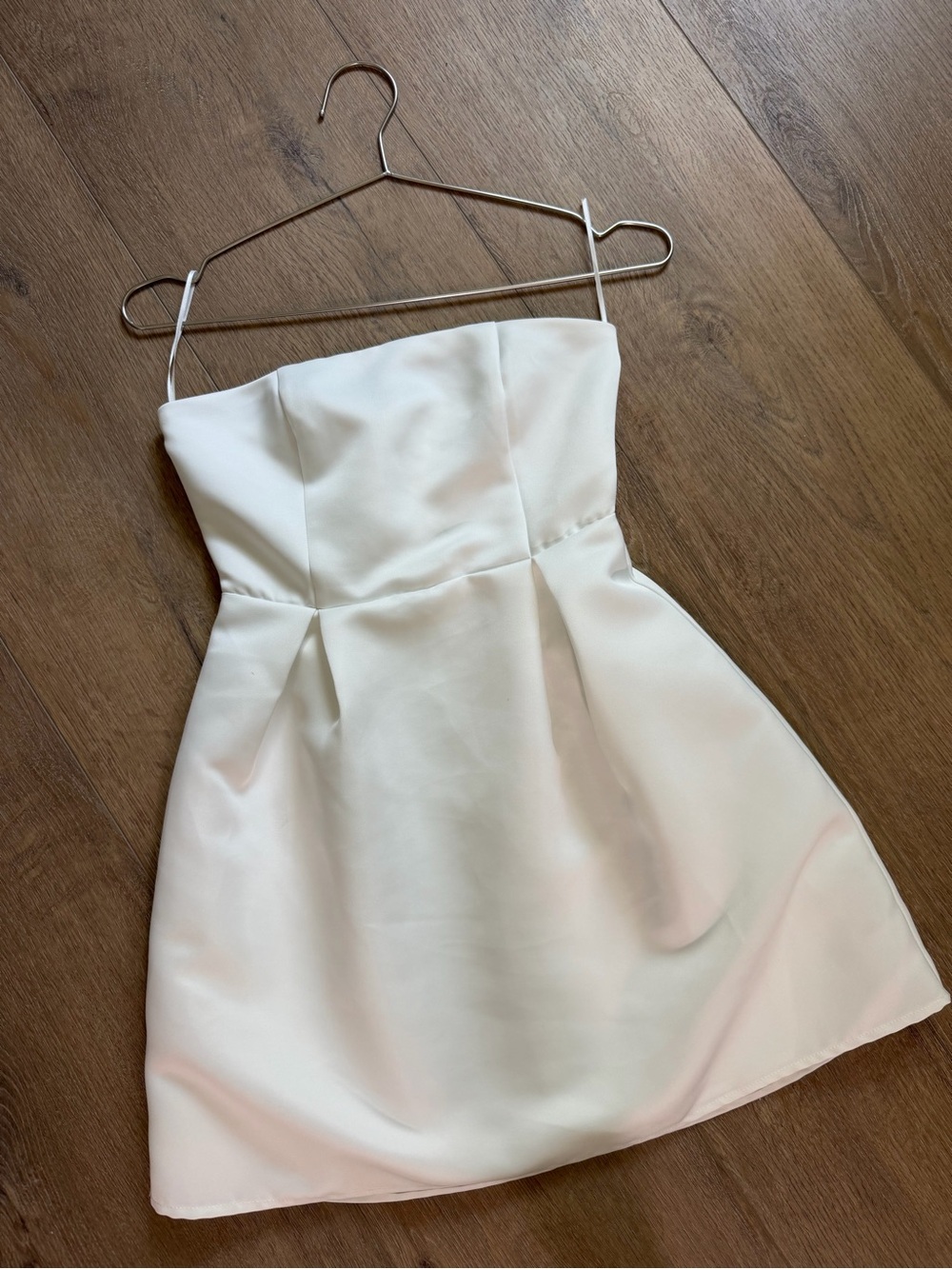 Princess Polly Ivory Strapless Satin Mini Dress
